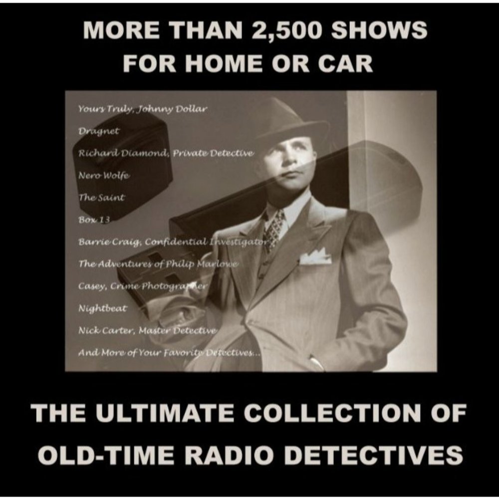 ULTIMATE COLLECTION OF OLD-TIME RADIO DETECTIVES. 2500+ SHOWS ON USB FLASH DRIVE